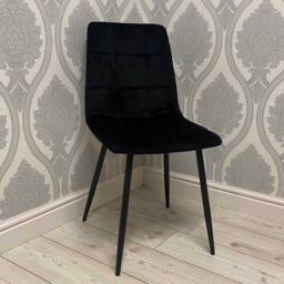 Minster Chair - Tufted Fabric/Metal - L52 x W44 x H86 cm - Black - Size: 1 Pack - thumbnail 4