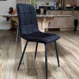Minster Chair - Tufted Fabric/Metal - L52 x W44 x H86 cm - Black - Size: 1 Pack - thumbnail 7