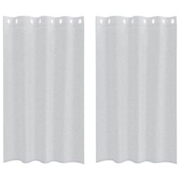 Berkfield Home Curtains with Curtains 2 pcs Light gray 140 x 175 cm Polyester - thumbnail 2