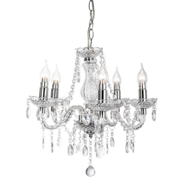 Netlighting Marie Chandelier Chrome 5x E14 in Silver - image 1