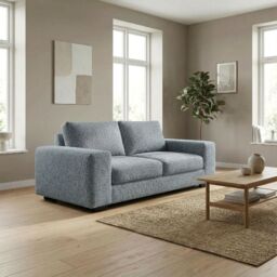 Abakus Direct Boston 3 Seater Sofa Basket Weave in Grey - thumbnail 6