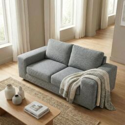 Abakus Direct Boston 3 Seater Sofa Basket Weave in Grey - thumbnail 4
