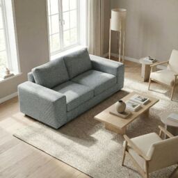 Abakus Direct Boston 3 Seater Sofa Basket Weave in Grey - thumbnail 3