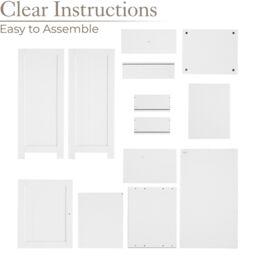 Christow Bathroom Drawer Cabinet Wooden White Single Door Storage Cupboard Unit - thumbnail 5