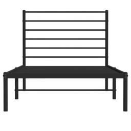 Berkfield Home Metal Bed Frame with Headboard Black 90x190 cm Single - thumbnail 6
