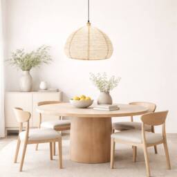 CGC Lighting Hester Oatmeal Linen Large Round Hand Made Lampshade in Beige - thumbnail 6