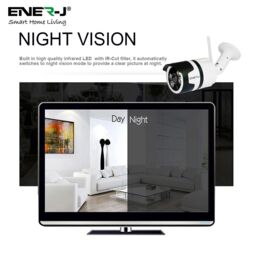 ENER-J Smart Wi-Fi Outdoor Bullet IP Camera, 1080P HD in White - thumbnail 6
