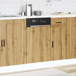 Berkfield Home Dishwasher Panel Porto Artisan Oak 45x1, 5x67 cm Engineered Wood in Brown - thumbnail 3