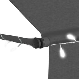 Berkfield Home Manual Retractable Awning with LED 350 cm Anthracite in Black - thumbnail 5