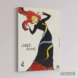 "Artery8 Toulouse Lautrec Can Can Dancer Jane Avril Canvas Wall Art Print - Size: W18"" x H24""" - thumbnail 2