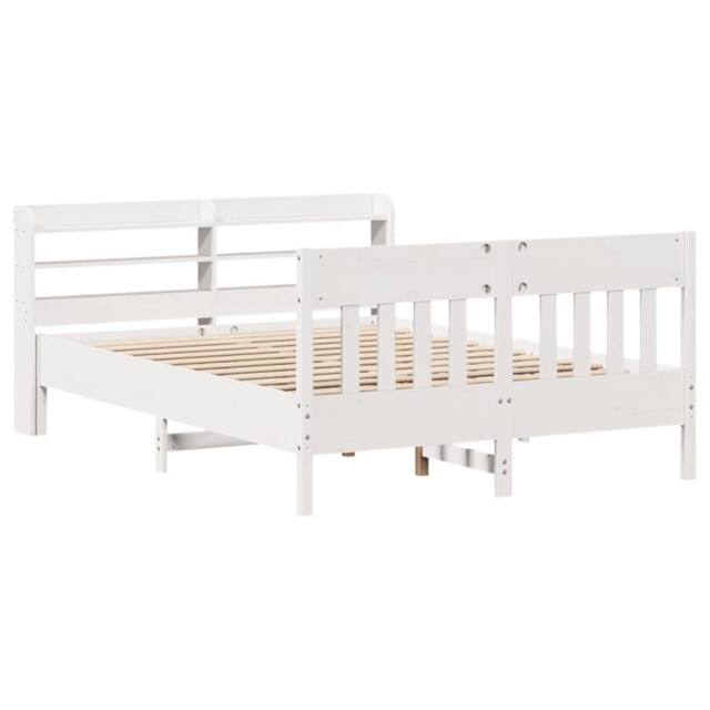 Berkfield Home Decorative Bed Frame without Mattress White 135x190 cm Double Sol - image 1