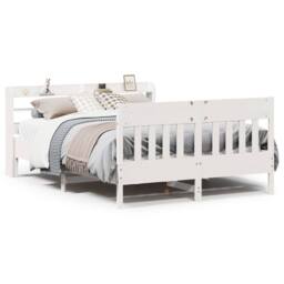 Berkfield Home Decorative Bed Frame without Mattress White 135x190 cm Double Sol - thumbnail 3