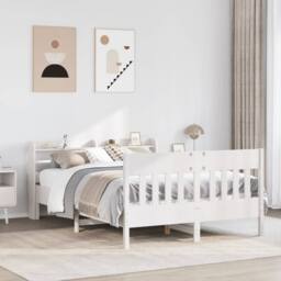 Berkfield Home Decorative Bed Frame without Mattress White 135x190 cm Double Sol - thumbnail 2