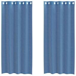 Berkfield Home Voile Curtains with Grommets 2 pcs Royal Blue - thumbnail 3