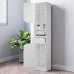 Havendro Wooden Tall 2 Door Shelves Bathroom Cabinet Storage White - thumbnail 4