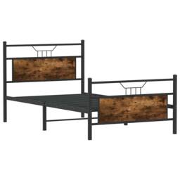 Berkfield Home Durable Bed Frame without Mattress Smoked Oak 107x203 cm Engineer in Brown - thumbnail 5