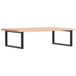 Berkfield Home Elegant Basin Shelf Wall Mounted Steel & Solid Wood Beech in Light Tan - thumbnail 6