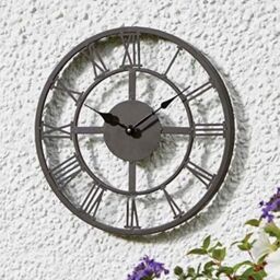 Marco Paul 35cm Skeleton Wall Clock Indoors & Outdoors in Grey - thumbnail 1