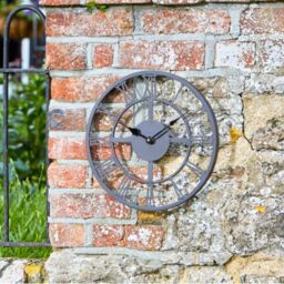 Marco Paul 35cm Skeleton Wall Clock Indoors & Outdoors in Grey - thumbnail 2