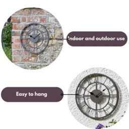 Marco Paul 35cm Skeleton Wall Clock Indoors & Outdoors in Grey - thumbnail 6