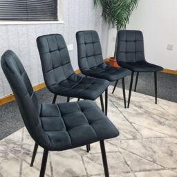 KOSY KOALA Dining Chairs Set of 4 Black Velvet Kitchen chairs - thumbnail 2