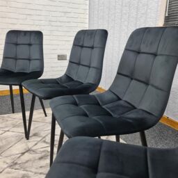 KOSY KOALA Dining Chairs Set of 4 Black Velvet Kitchen chairs - thumbnail 6