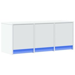 Berkfield Home TV Cabinet with LED White 97x34x40 cm Engineered Wood - Size: 97 x 34 x 40 cm - thumbnail 3