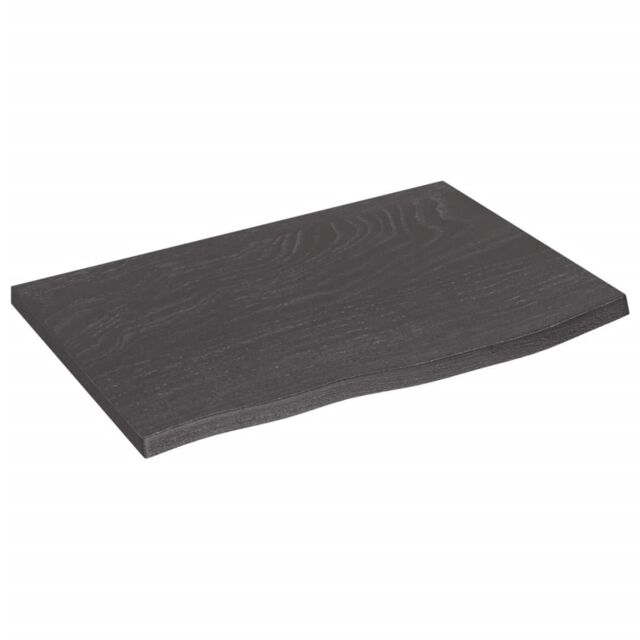 Berkfield Home Wall Shelf Dark Grey 60x40x2 cm Treated Solid Wood Oak in Brown - Size: 60 x 40 x 2 cm - image 1
