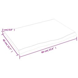 Berkfield Home Wall Shelf Dark Grey 60x40x2 cm Treated Solid Wood Oak in Brown - Size: 60 x 40 x 2 cm - thumbnail 5