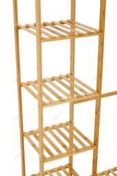 H&O Direct Wooden Clothes Rack with Hooks in Brown - thumbnail 3