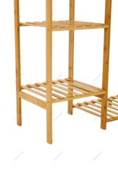 H&O Direct Wooden Clothes Rack with Hooks in Brown - thumbnail 4