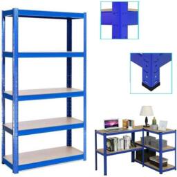 NESTLUNE 5 TIERS BLUE BOLTLESS SCREWLESS METAL SHELVING - Size: 10000mm x 520mm - thumbnail 1