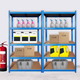 NESTLUNE 5 TIERS BLUE BOLTLESS SCREWLESS METAL SHELVING - Size: 10000mm x 520mm - thumbnail 2