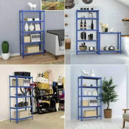 NESTLUNE 5 TIERS BLUE BOLTLESS SCREWLESS METAL SHELVING - Size: 10000mm x 520mm - thumbnail 6