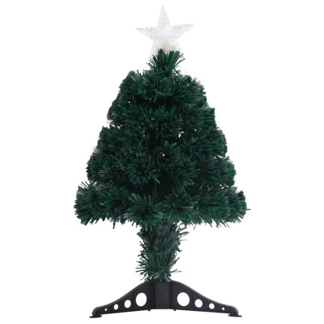 Berkfield Home Pre-lit Christmas Tree with Stand 64 cm Fibre Optic in Green - image 1
