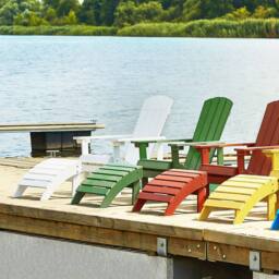 Wyld and Coco White Plastic Wood Chair and Footstool Weatherproof - thumbnail 1