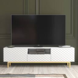 Creative Furniture Diamond Luxe TV Unit 180cm - White - thumbnail 1