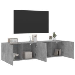 Berkfield Home TV Cabinets Wall-mounted 2 pcs Concrete Grey 80x30x41 cm - Size: 80 x 30 x 41 cm - thumbnail 5