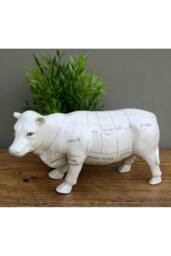 KDMD Ceramic Cow Ornament 29cm in White - thumbnail 4