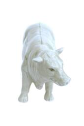 KDMD Ceramic Cow Ornament 29cm in White - thumbnail 3