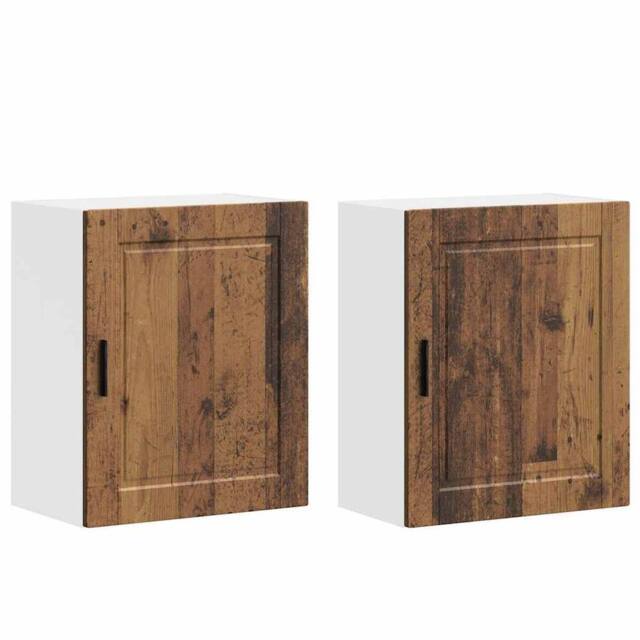 Berkfield Home Kitchen Wall Cabinets 2 pcs¬†Porto Old Wood Engineered Wood in Brown - image 1