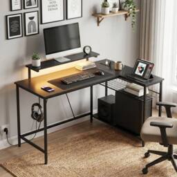 KORVIXA Reversible L Shaped Gaming Desk in Black - Size: 100 cm x 100 cm - thumbnail 4