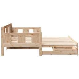 Berkfield Home Versatile Daybed with Trundle & Drawers without Mattress 80x200 cm in Natural - thumbnail 6