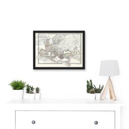Artery8 Roman Empire Divided East West Ancient Rome 1850 Vintage Map Artwork Framed Wall Art Print A4 in Black - thumbnail 2