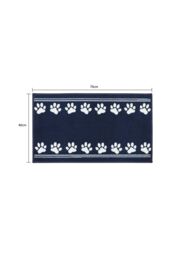JVL Pet Mat Machine Washable 40 x 70 cm Paw Print in Dark Navy - Size: 40 cm x 70 cm - thumbnail 5