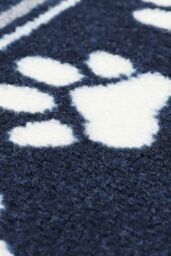 JVL Pet Mat Machine Washable 40 x 70 cm Paw Print in Dark Navy - Size: 40 cm x 70 cm - thumbnail 3