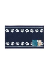 JVL Pet Mat Machine Washable 40 x 70 cm Paw Print in Dark Navy - Size: 40 cm x 70 cm - thumbnail 6