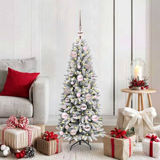Berkfield Home Artificial Christmas Tree with 150 LEDs White 53 x 53 x 120 cm - image 1