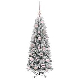 Berkfield Home Artificial Christmas Tree with 150 LEDs White 53 x 53 x 120 cm - thumbnail 4