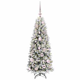 Berkfield Home Artificial Christmas Tree with 150 LEDs White 53 x 53 x 120 cm - thumbnail 3